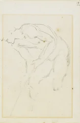 Studie einer männlichen Figur, Seite 129 aus einem Studienbuch, ca. 1880-1890